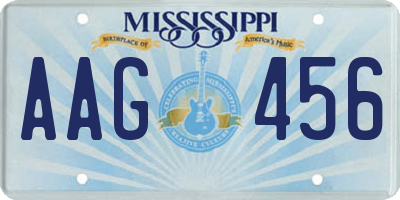 MS license plate AAG456