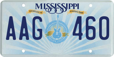 MS license plate AAG460