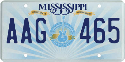 MS license plate AAG465