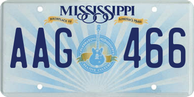 MS license plate AAG466