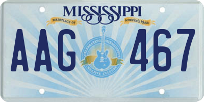 MS license plate AAG467