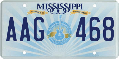 MS license plate AAG468