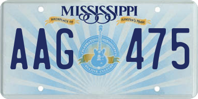 MS license plate AAG475