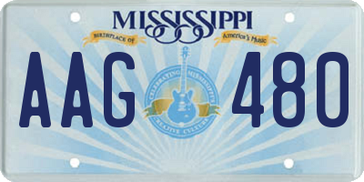 MS license plate AAG480