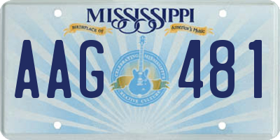 MS license plate AAG481