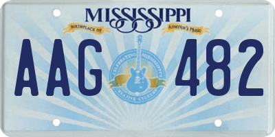 MS license plate AAG482