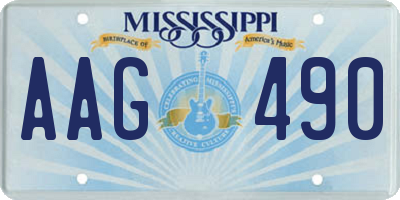 MS license plate AAG490