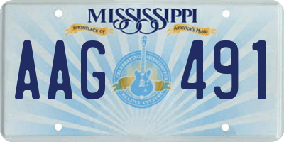 MS license plate AAG491