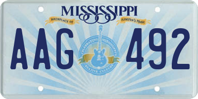 MS license plate AAG492