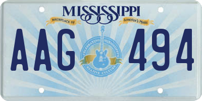 MS license plate AAG494