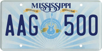 MS license plate AAG500