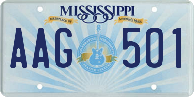 MS license plate AAG501