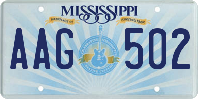 MS license plate AAG502