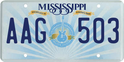 MS license plate AAG503