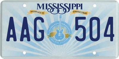 MS license plate AAG504