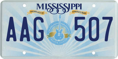 MS license plate AAG507