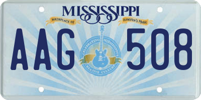 MS license plate AAG508