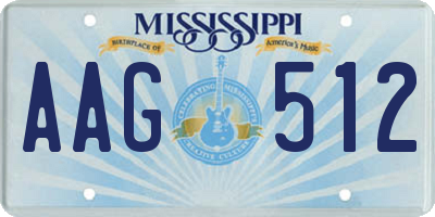 MS license plate AAG512