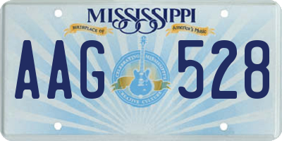 MS license plate AAG528