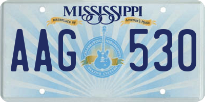 MS license plate AAG530