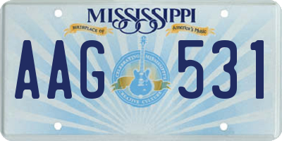 MS license plate AAG531