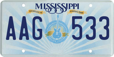 MS license plate AAG533