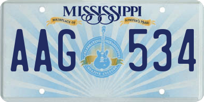 MS license plate AAG534