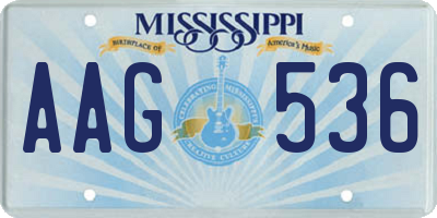 MS license plate AAG536