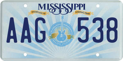 MS license plate AAG538