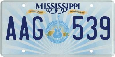 MS license plate AAG539