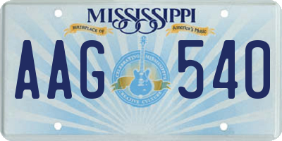 MS license plate AAG540