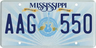 MS license plate AAG550