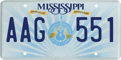 MS license plate AAG551