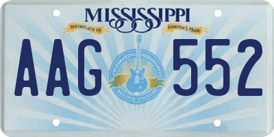 MS license plate AAG552