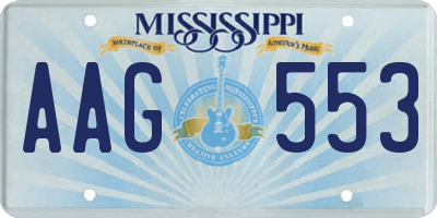 MS license plate AAG553