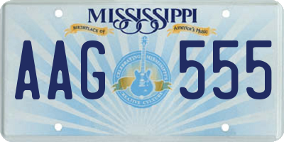 MS license plate AAG555