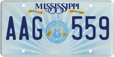 MS license plate AAG559