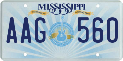 MS license plate AAG560