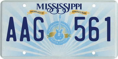 MS license plate AAG561