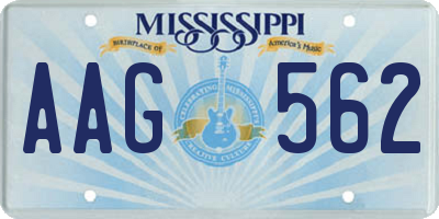 MS license plate AAG562