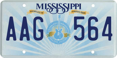 MS license plate AAG564