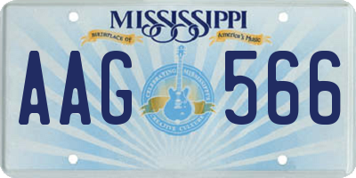 MS license plate AAG566