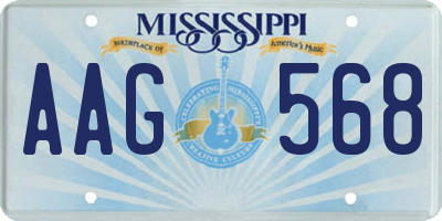 MS license plate AAG568