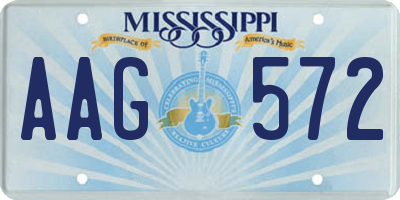 MS license plate AAG572