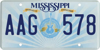 MS license plate AAG578