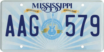 MS license plate AAG579