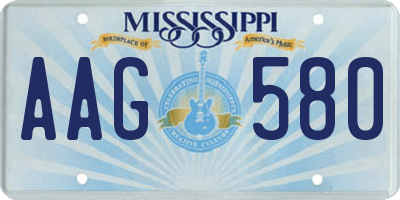 MS license plate AAG580