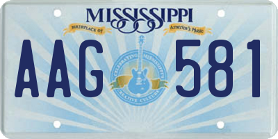 MS license plate AAG581