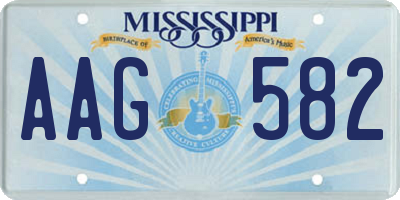 MS license plate AAG582