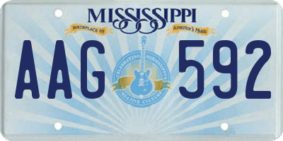 MS license plate AAG592